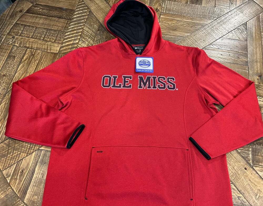 Oxford T-Shirt Co. Ole Miss Hoodie Size L Red Performance Sweatshirt